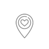 ikon kartmarkör med hjärta