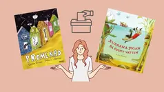 Två böcker och en person som försöker välja vilken den ska ta