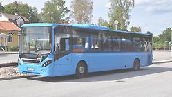 blå buss från Västtrafik